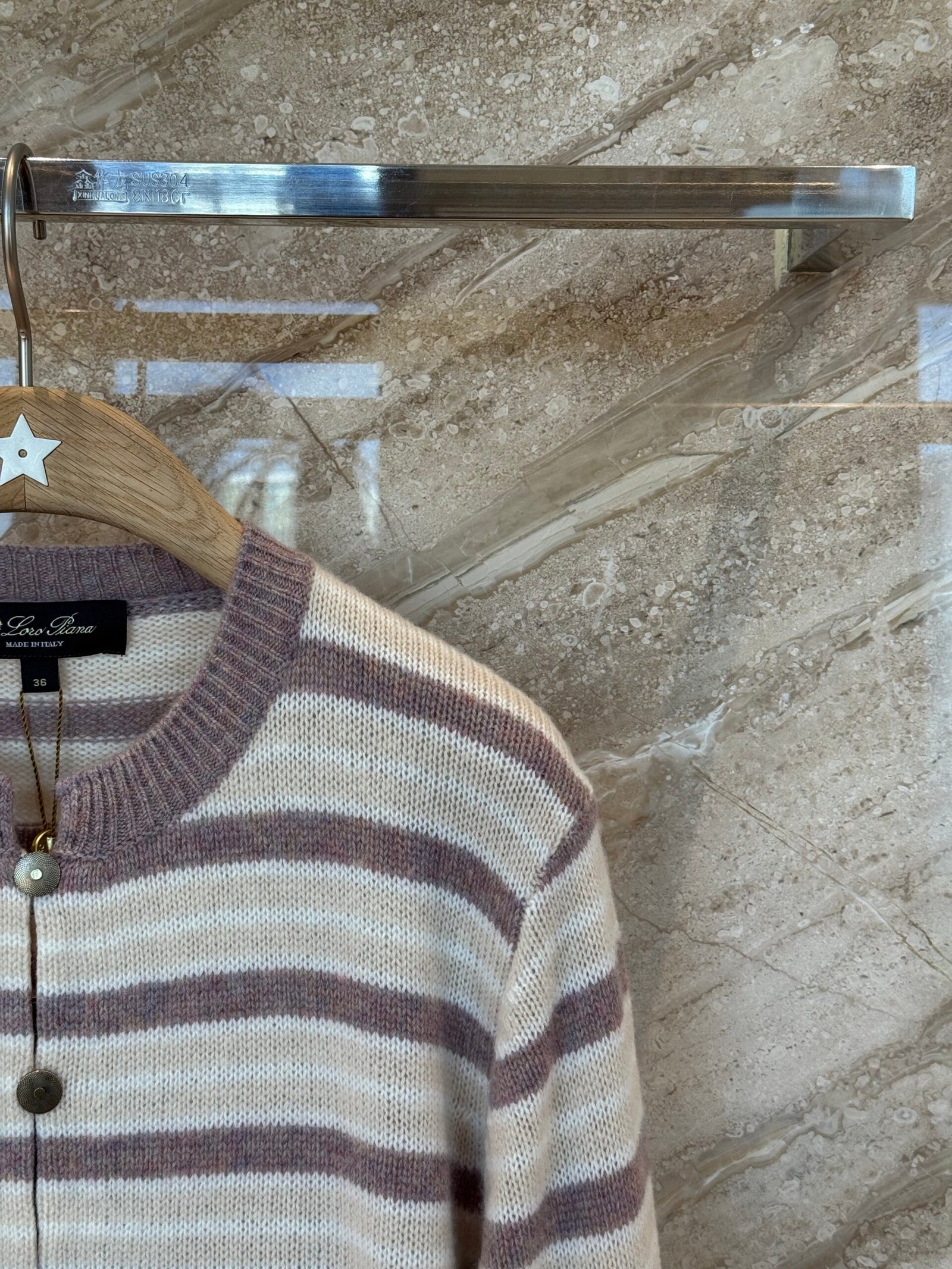 LORO PIANA Striped cashmere cardigan D112410 - Image 5