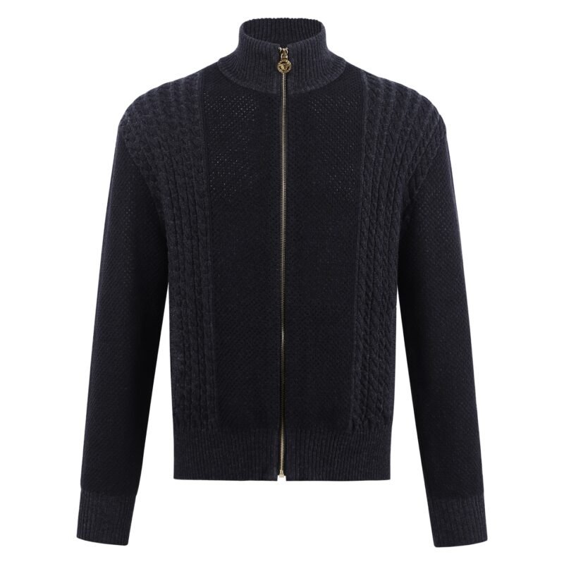 Versace Medusa Knit Zip-Up Cardigan 112801