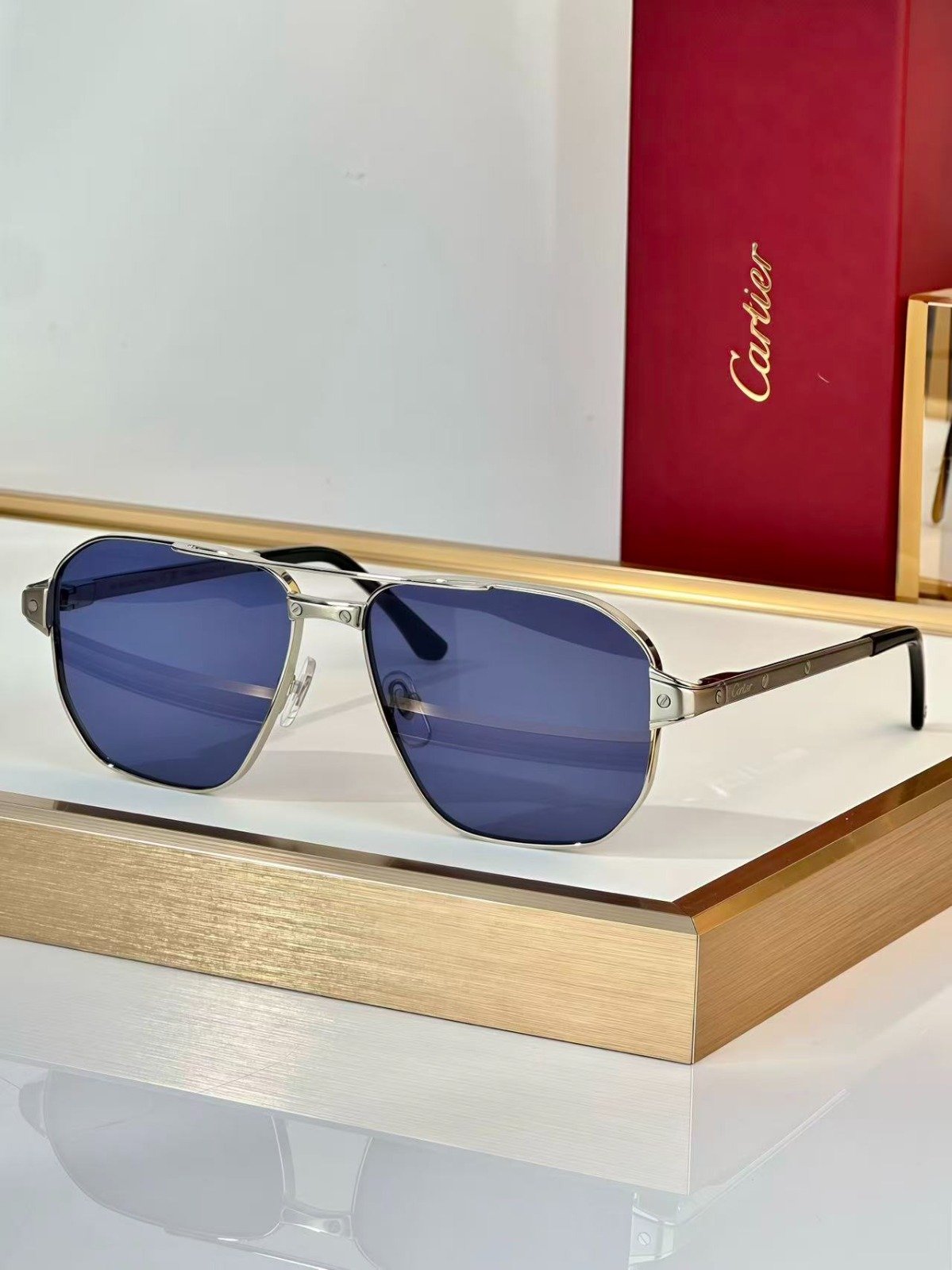 Cartier CT0270S rectangular aviator style sunglasses L121508 - Image 4