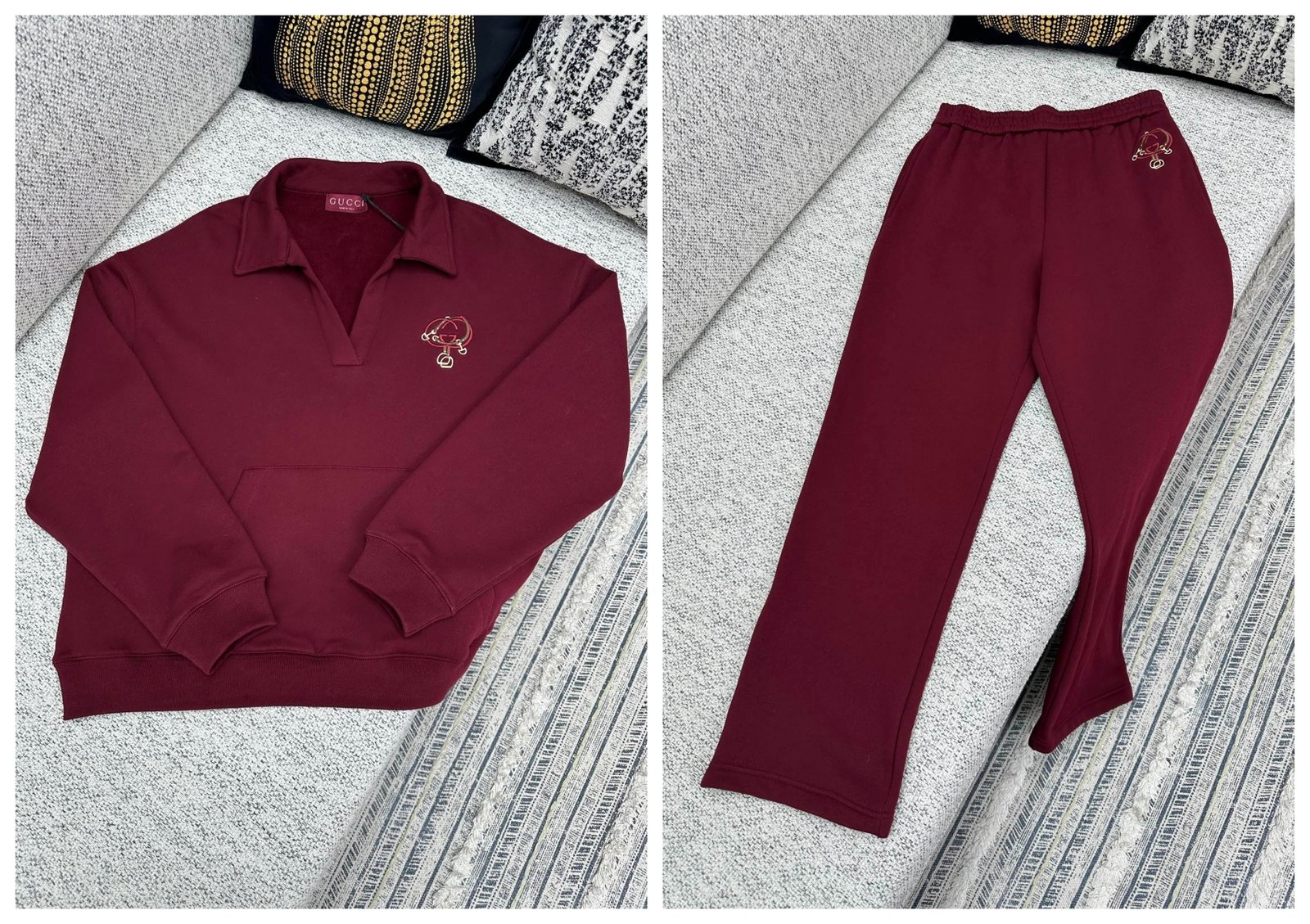 GUCCI red embroidery t-shirt set D122703