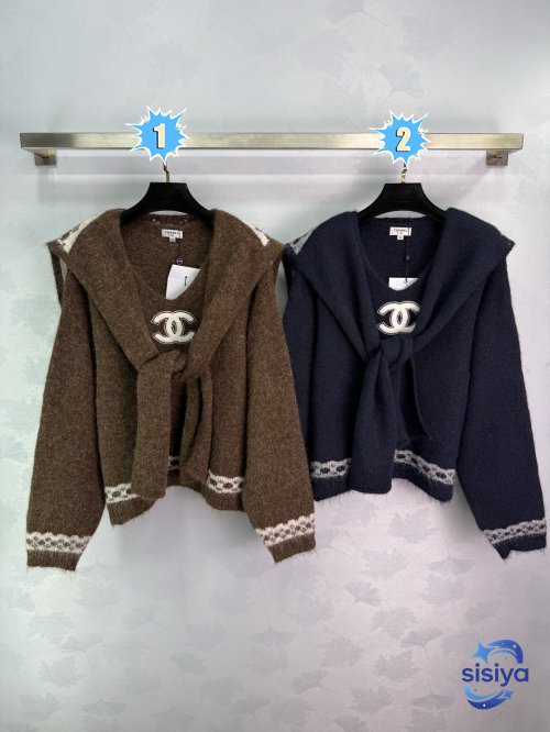CHANEL Shawl-Sleeve Sweater D120202