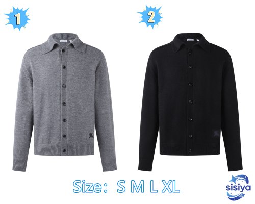 Burberry 2026 Spring/Summer Long Collar Elbow Patch Cashmere Cardigan 121801