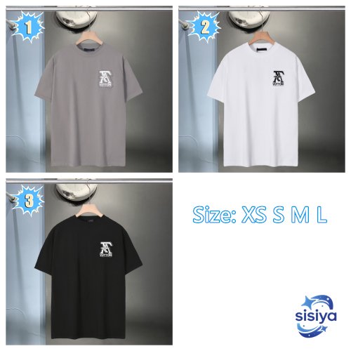 LV Front and Back Patch Embroidered Round-neck T-shirt 121903