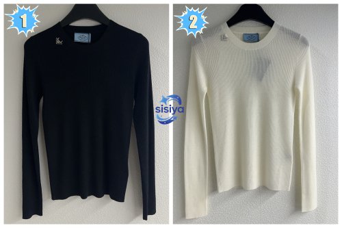 PRADA Triangle Logo Round-neck Knit Sweater D122203
