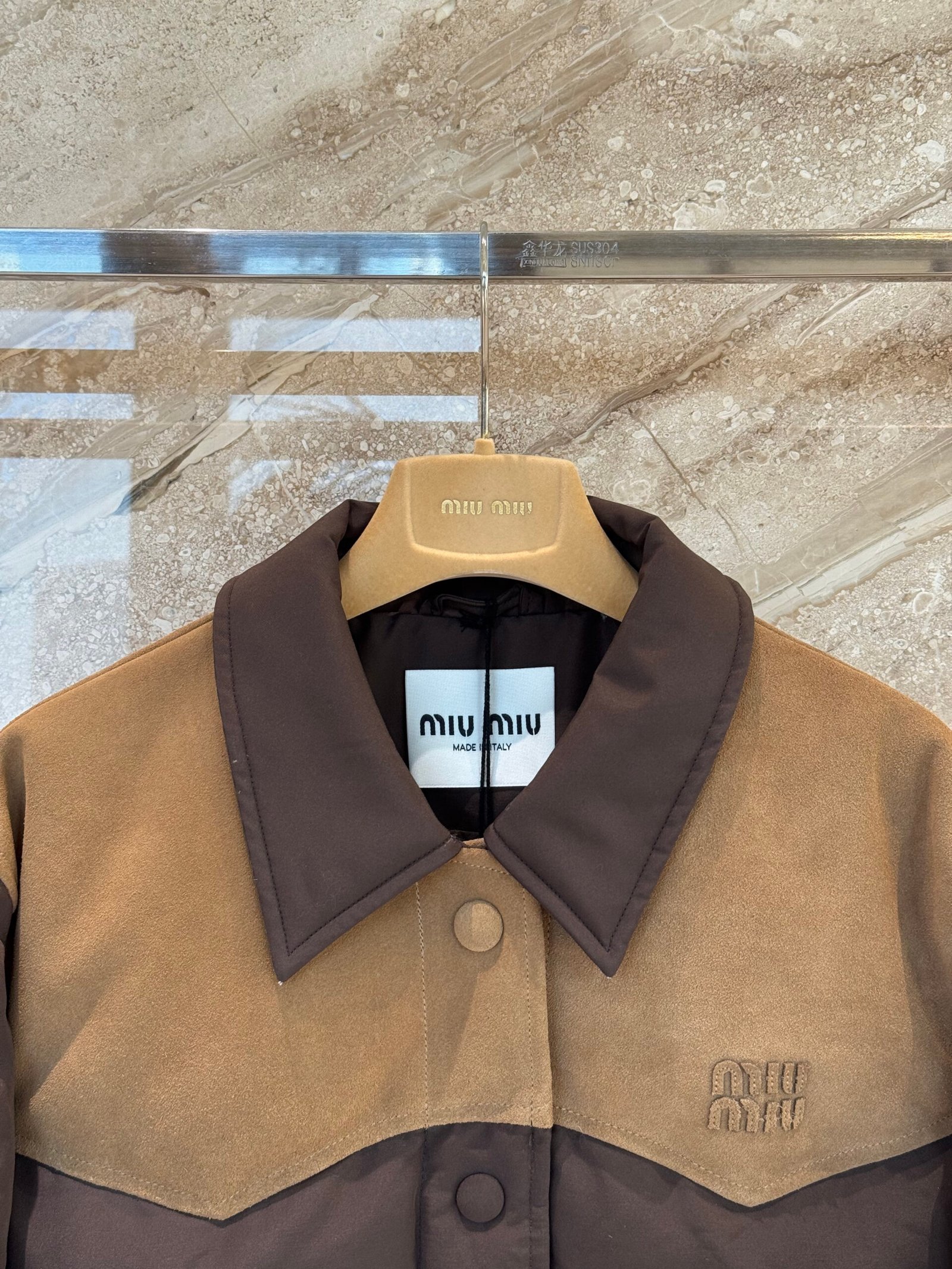 Miu Miu Medium-weight Plaid Check Down Jacket D120205 - Image 3