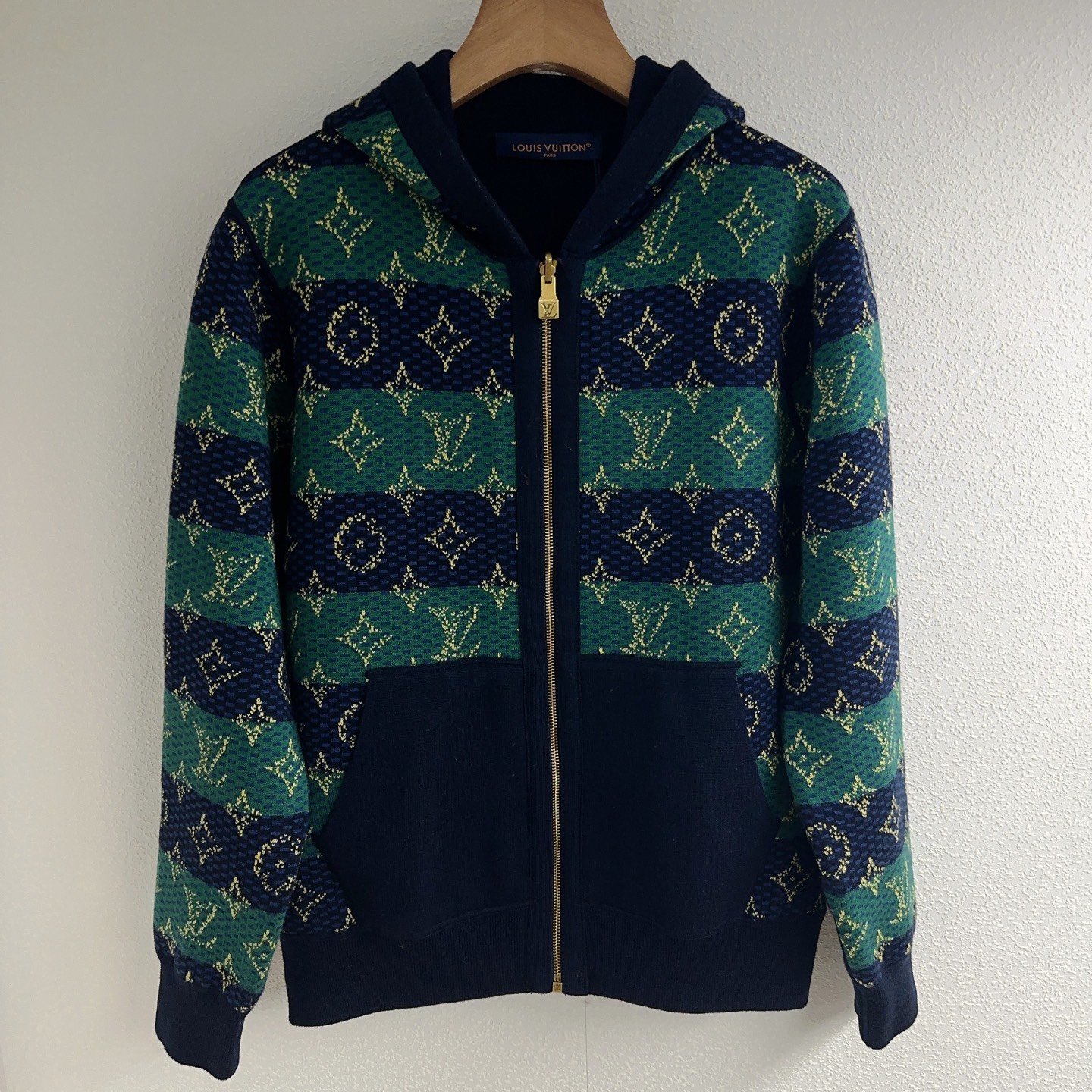 LV Hooded Zip Knit Cardigan D120404 - Image 4