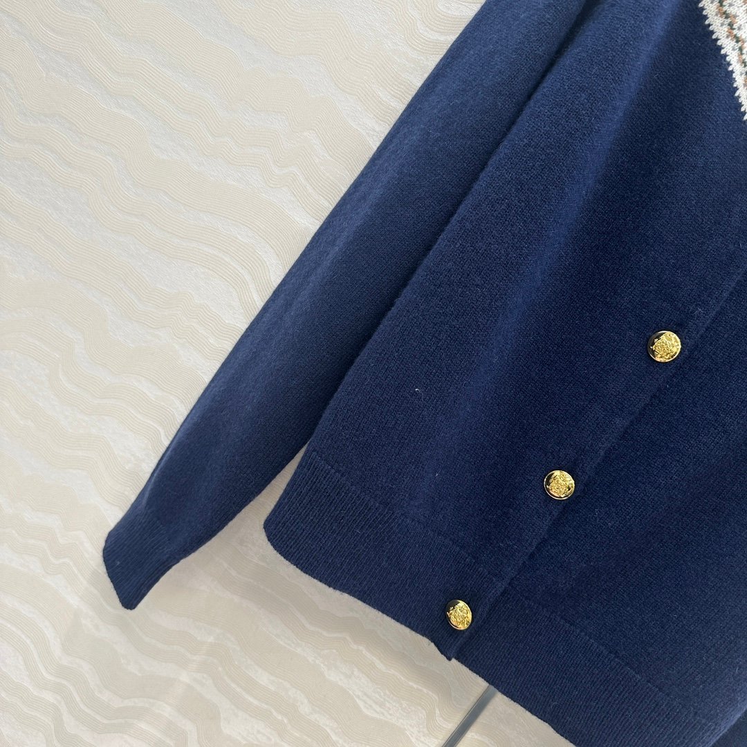 Celine jacquard cashmere cardigan D120407 - Image 4