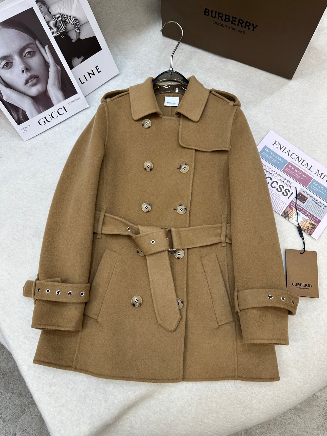 Burberry Brit Wool Belted Trench Coat D120802 - Image 5