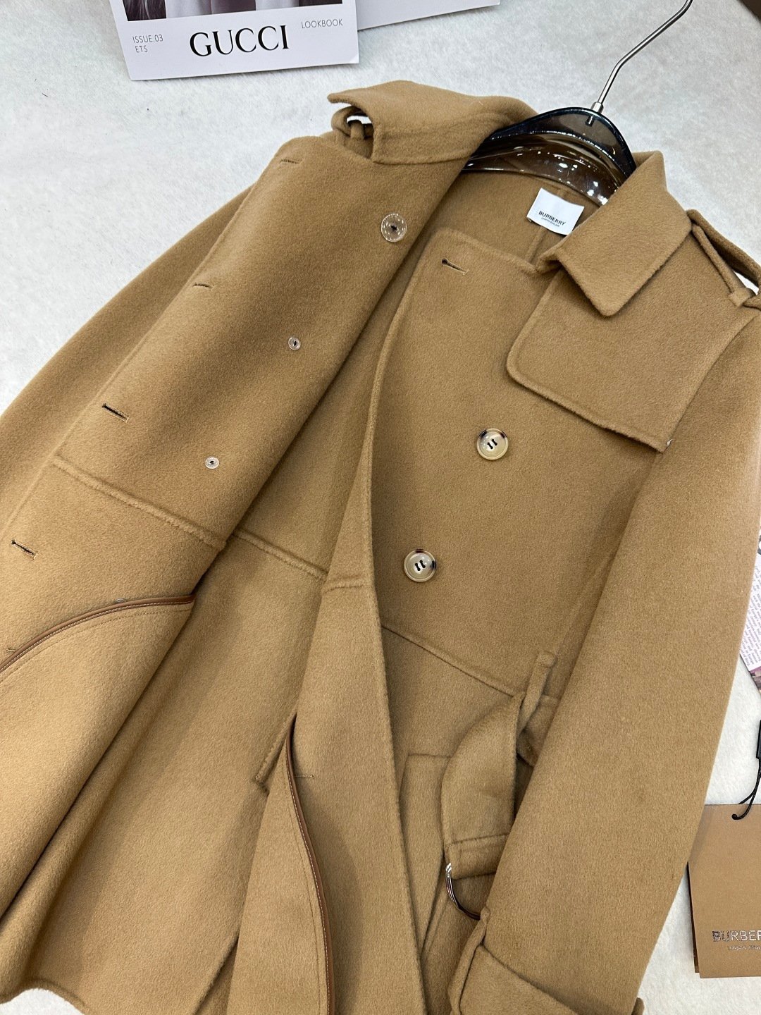 Burberry Brit Wool Belted Trench Coat D120802 - Image 6