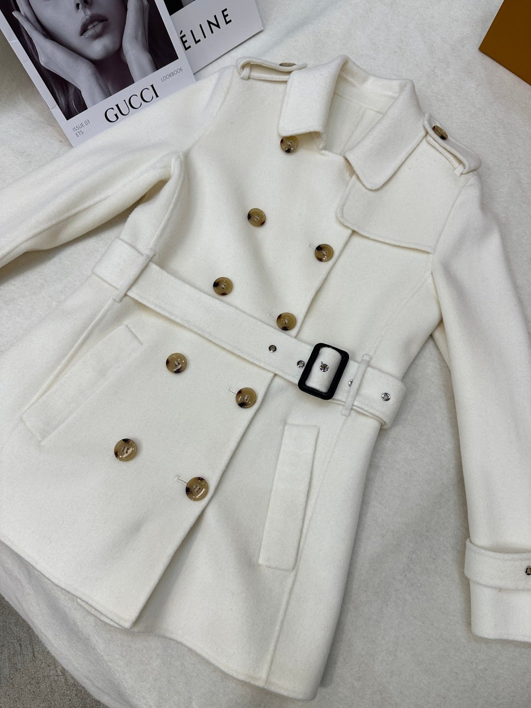 Burberry Brit Wool Belted Trench Coat D120802 - Image 9