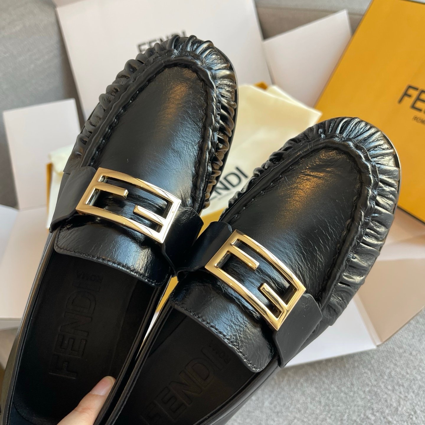 Fendi Baguette Leather Penny Loafers L120906 - Image 8