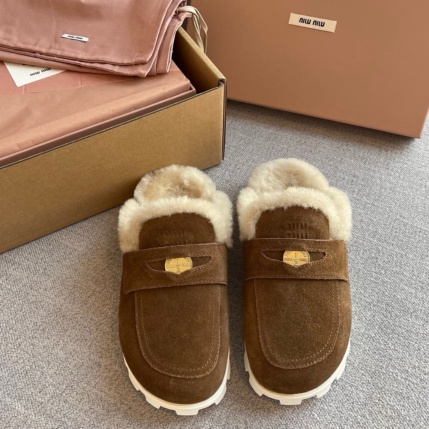 Miu Miu suede leather mule shoes L120907 - Image 7