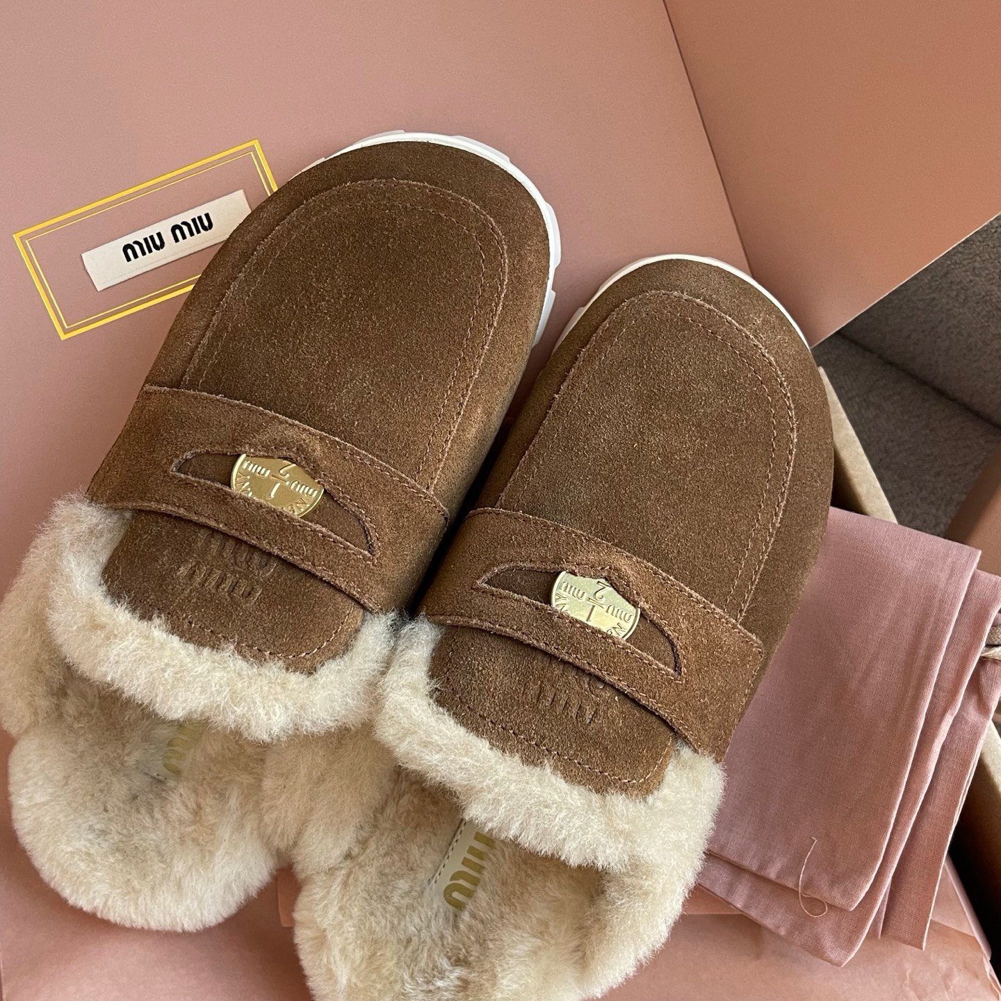 Miu Miu suede leather mule shoes L120907 - Image 10