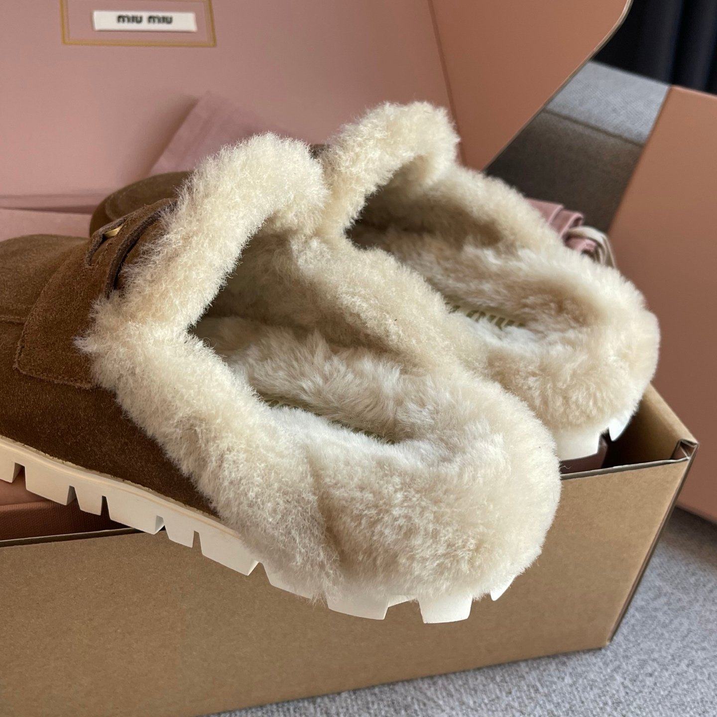 Miu Miu suede leather mule shoes L120907 - Image 11