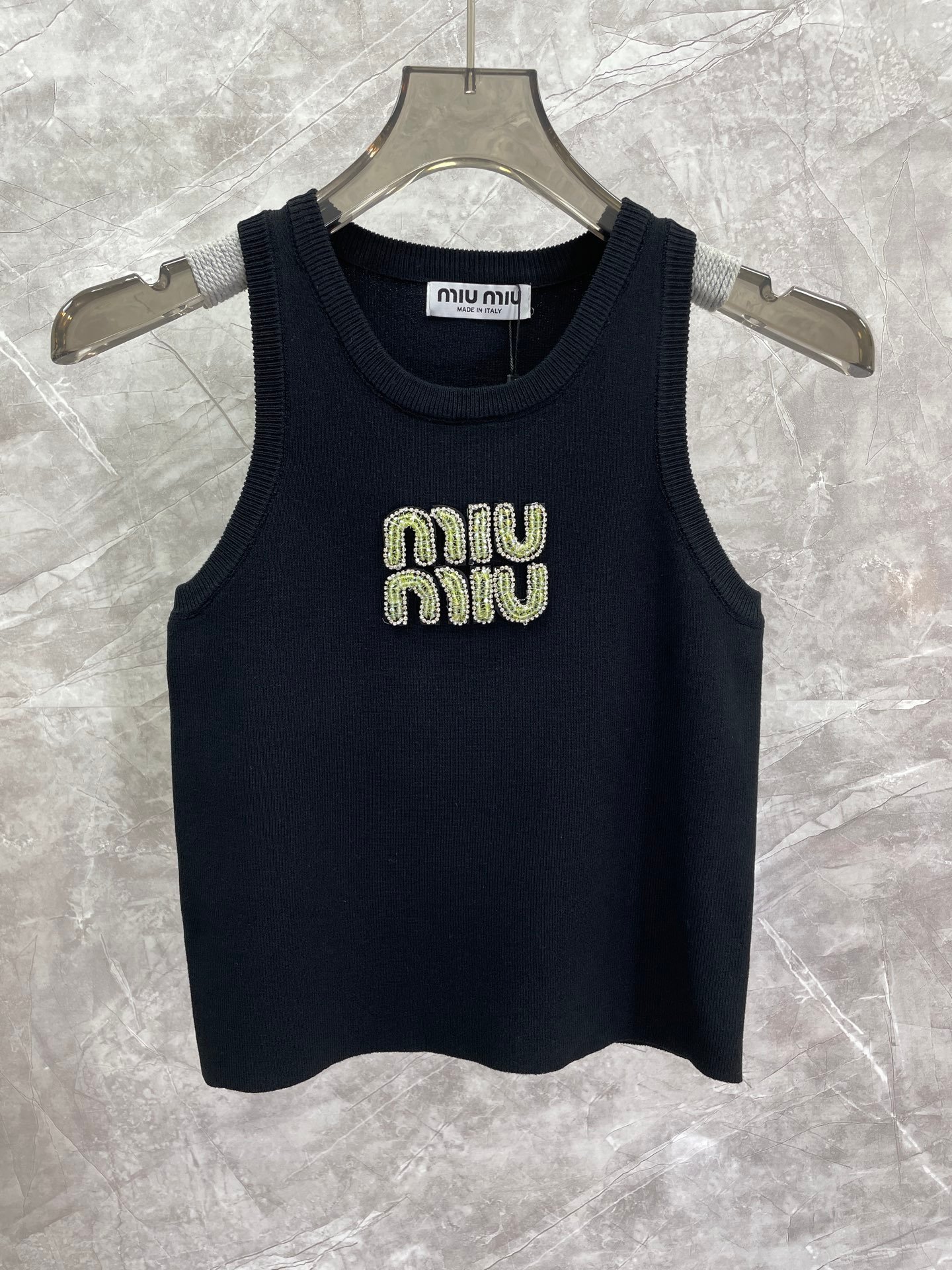 MIUMIU Heavy Industry Diamond-Set Knitted Backless Top D121001 - Image 3