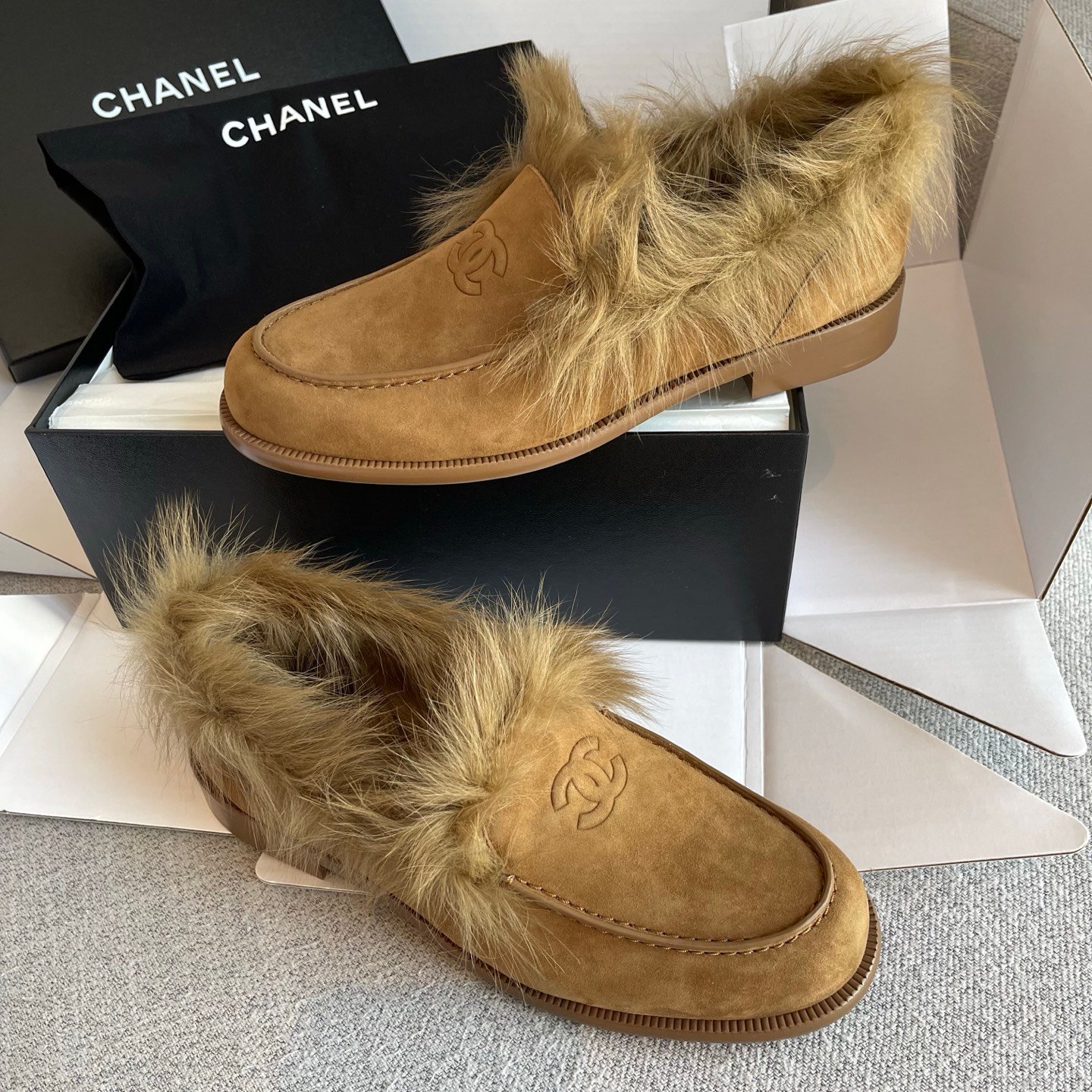 Chanel Moccasins - Suede kidskin & shearling lambskin L121008 - Image 6