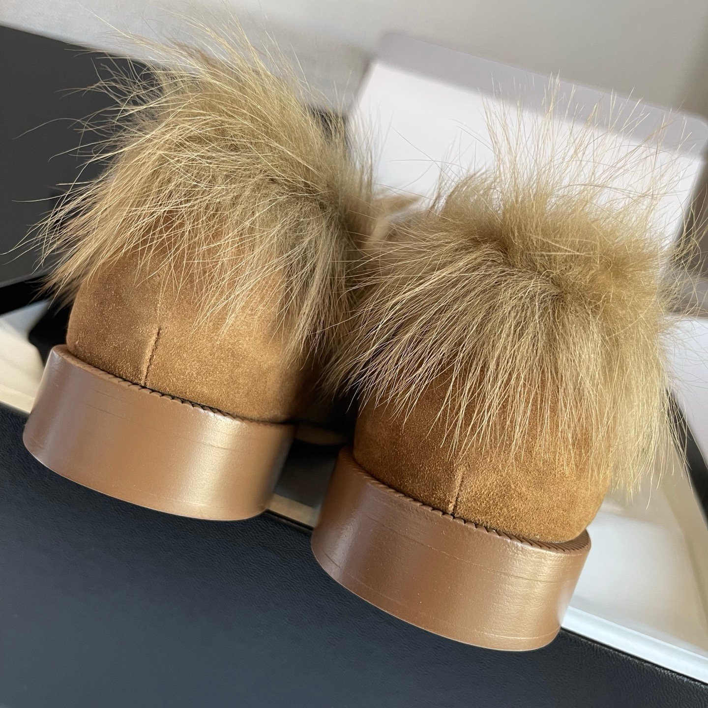 Chanel Moccasins - Suede kidskin & shearling lambskin L121008 - Image 9