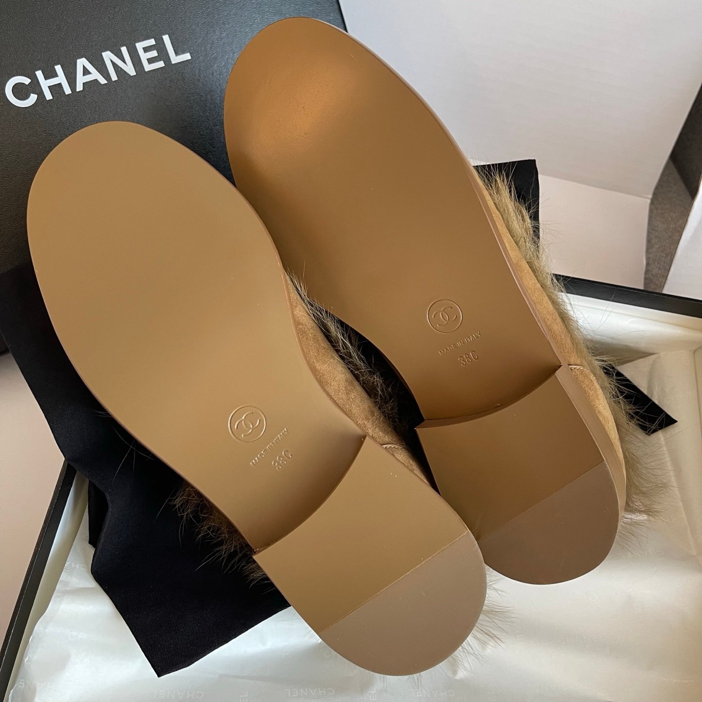 Chanel Moccasins - Suede kidskin & shearling lambskin L121008 - Image 10