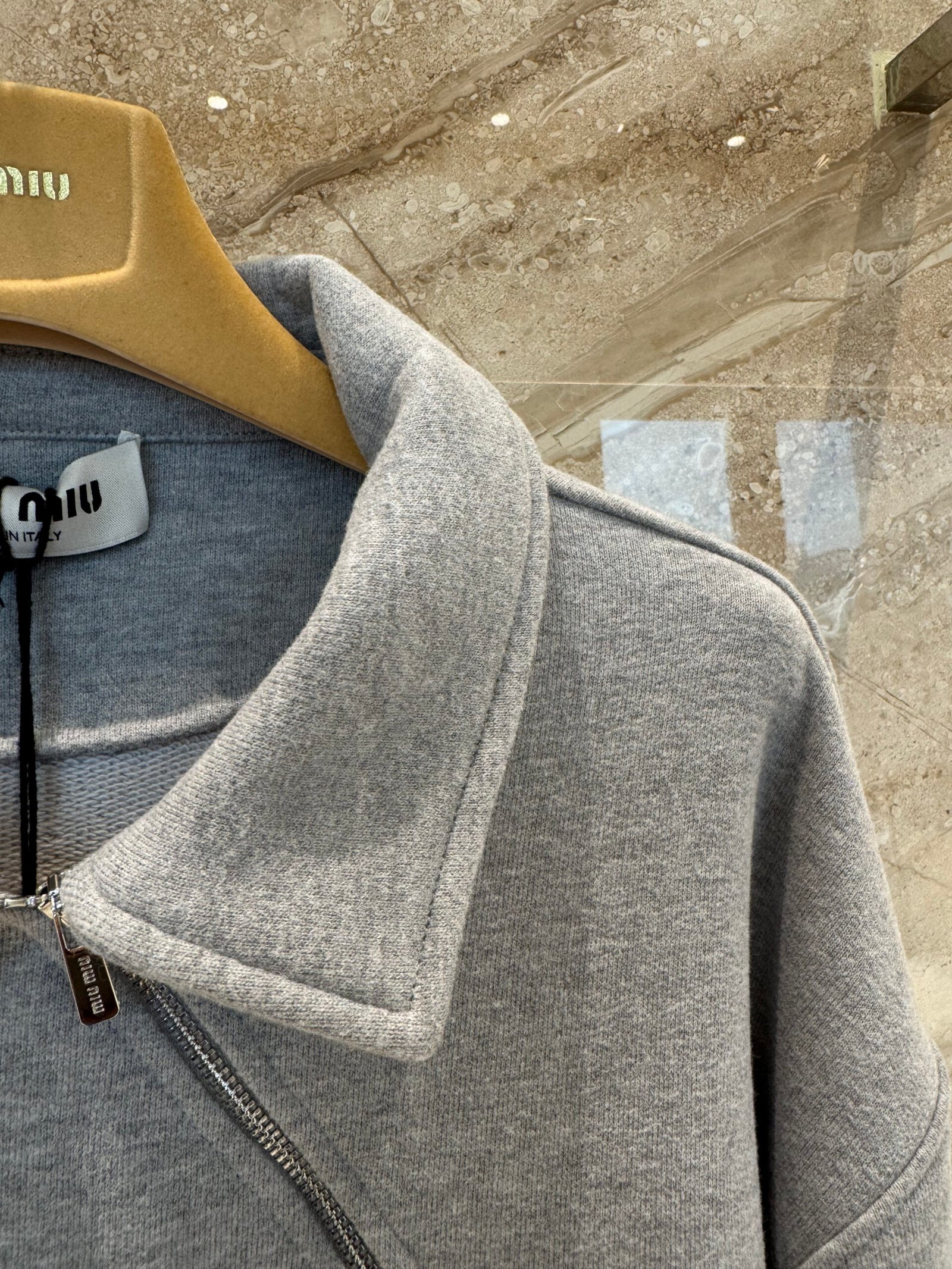 Miu Miu grey zipper pullover shirt D121105 - Image 3