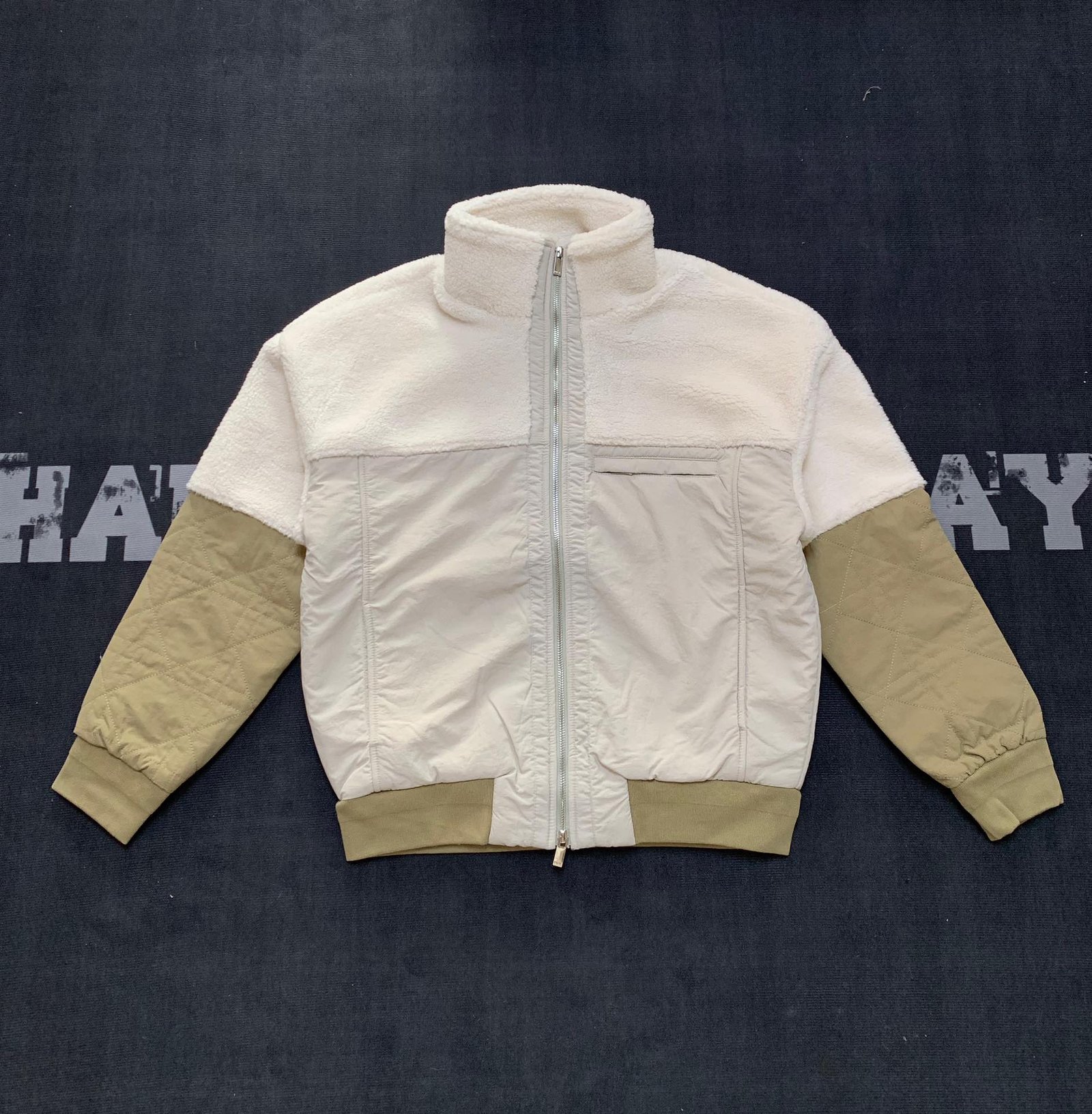 Dior Teddy Fur Patched Zipper Coat D121202