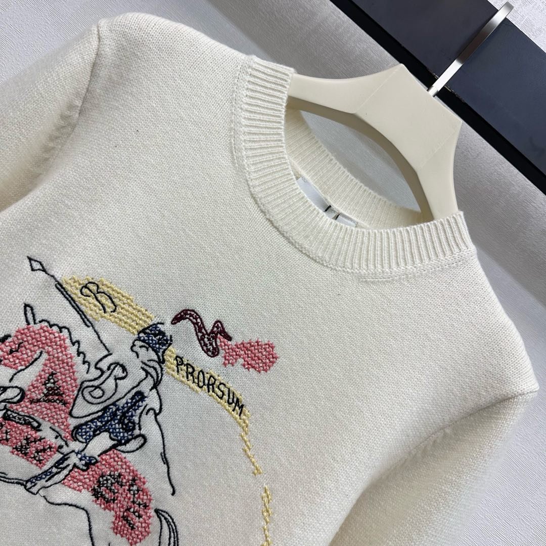 Burberry Cross Stitch EKD Wool Cashmere Sweater D121207 - Image 7