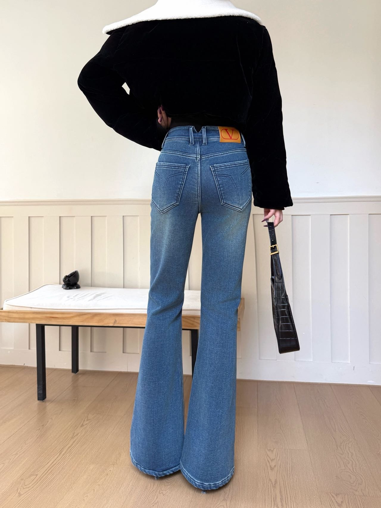 Valentino Blue Denim Bootcut Jeans D121206 - Image 10