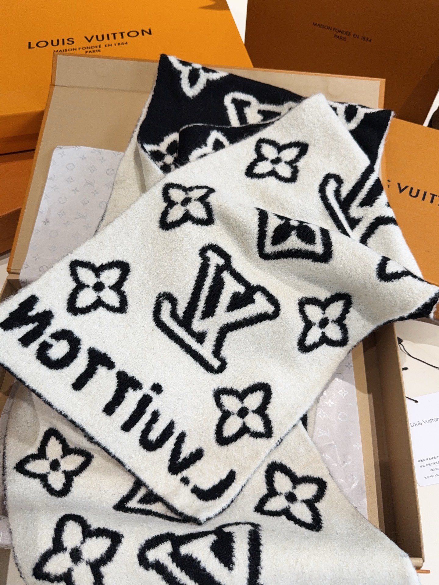 LV Scarf cashmere D121601 - Image 5