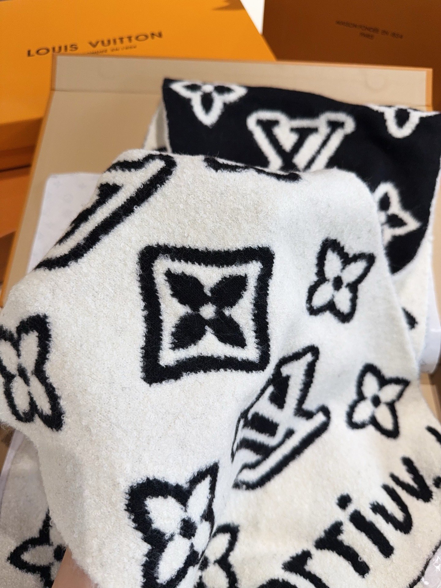 LV Scarf cashmere D121601 - Image 6