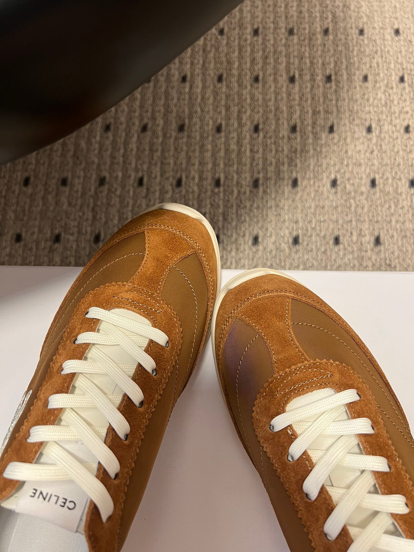Celine Racer Low Lace-Up Sneakers suede and calfskin leather. L121607 - Image 4