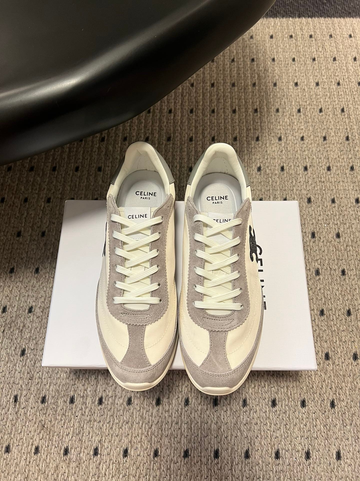 Celine Racer Low Lace-Up Sneakers suede and calfskin leather. L121607 - Image 5