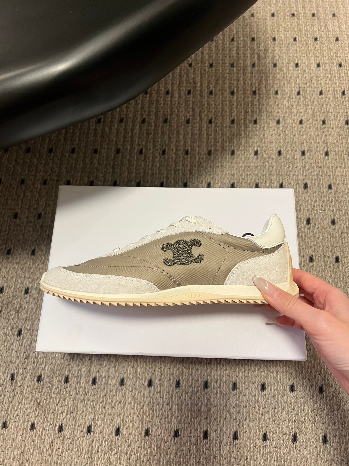 Celine Racer Low Lace-Up Sneakers suede and calfskin leather. L121607 - Image 13