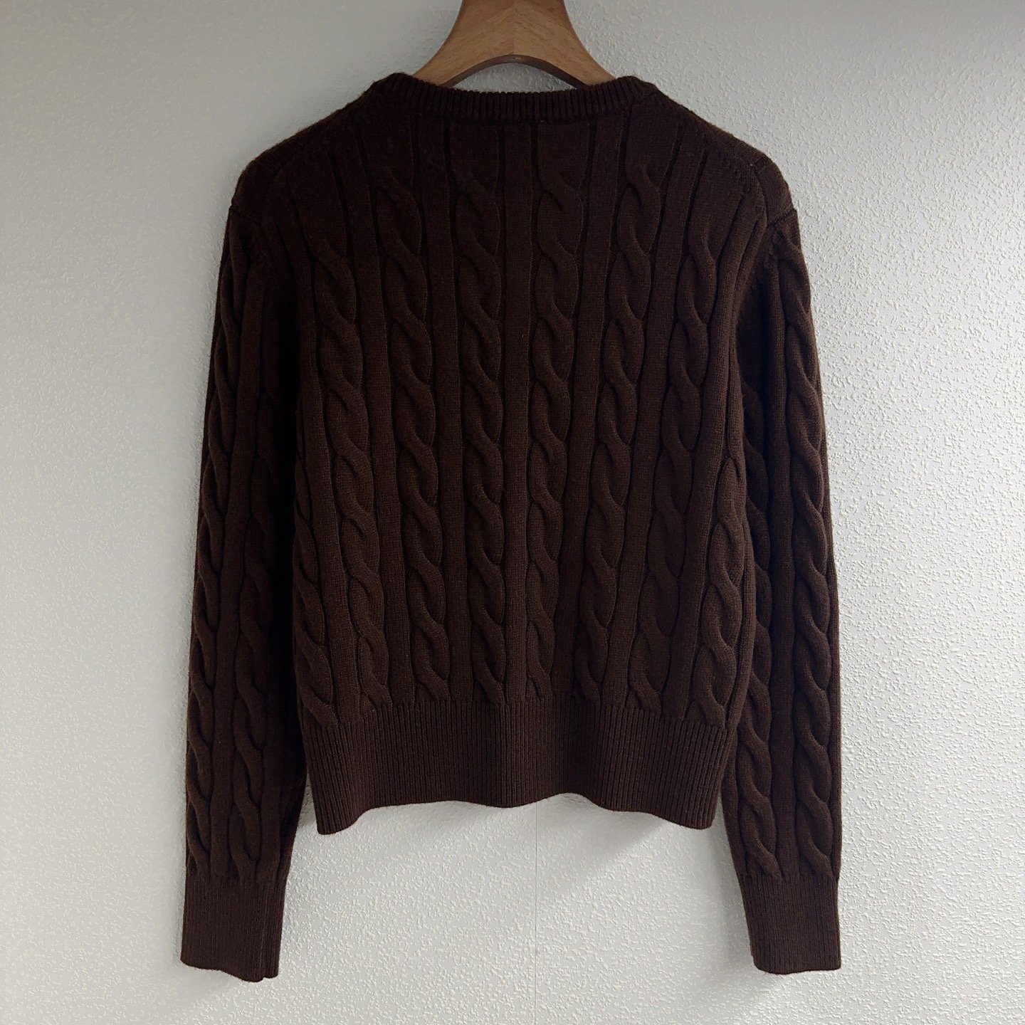 Polo classic twisted logo embroidered round-neck knitted cardigan D121701 - Image 5