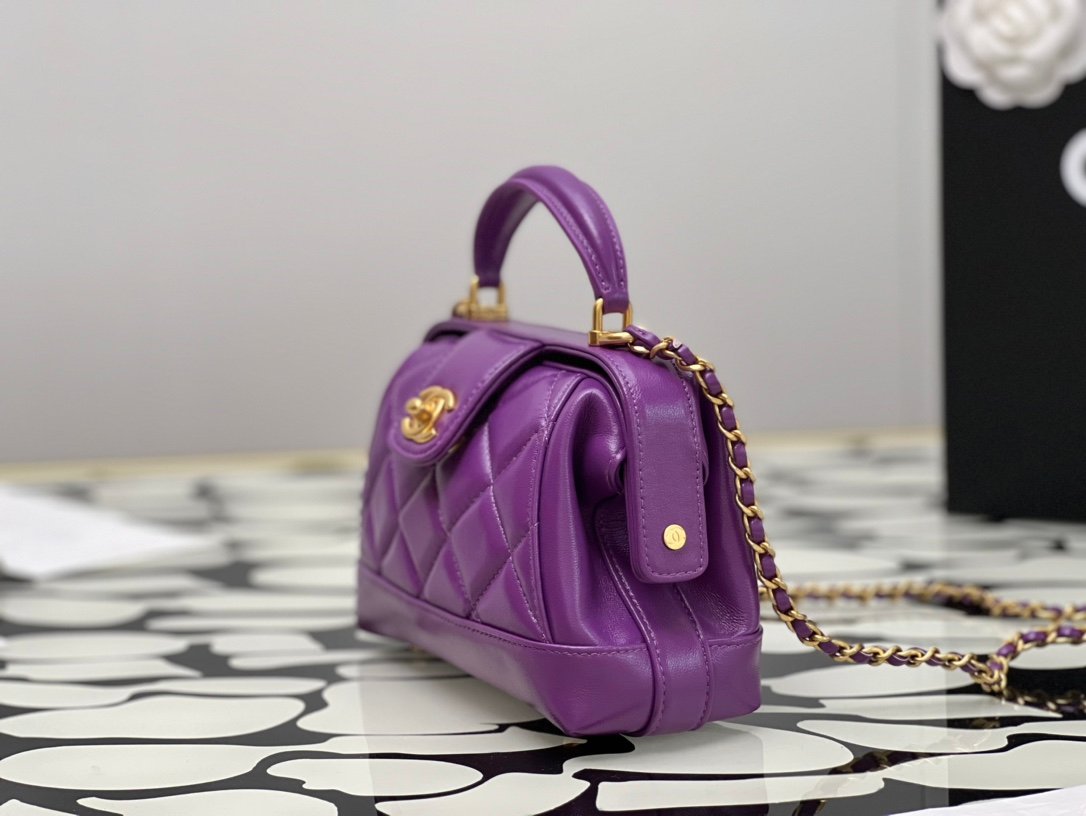 Chanel Shiny Lambskin Quilted Mini Cocodoc Top Handle Bag L121802 - Image 4