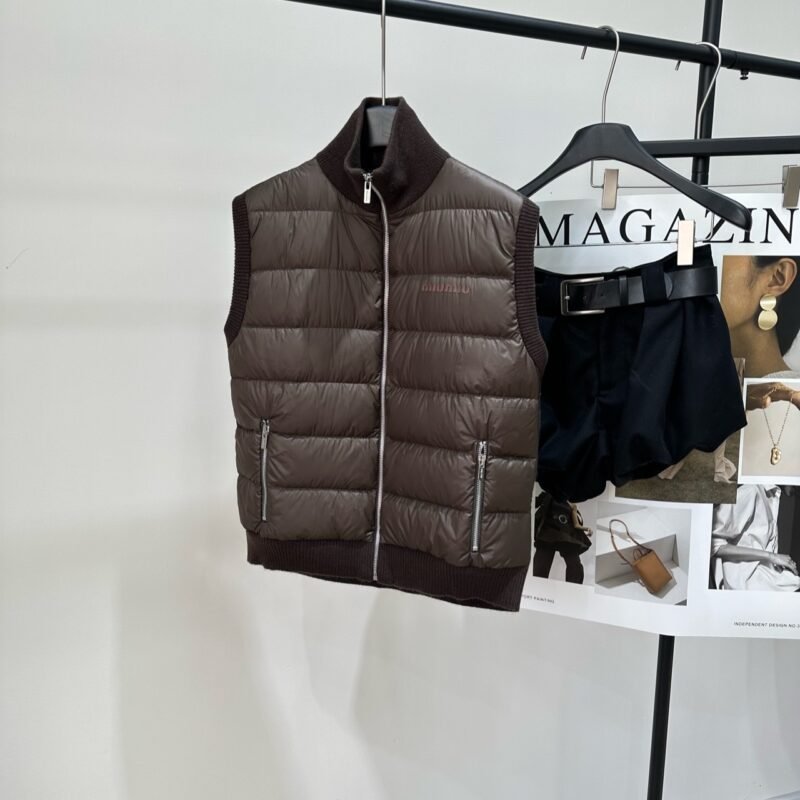 Miu Miu Patchwork V-neck Zippered Down Jacket D121906