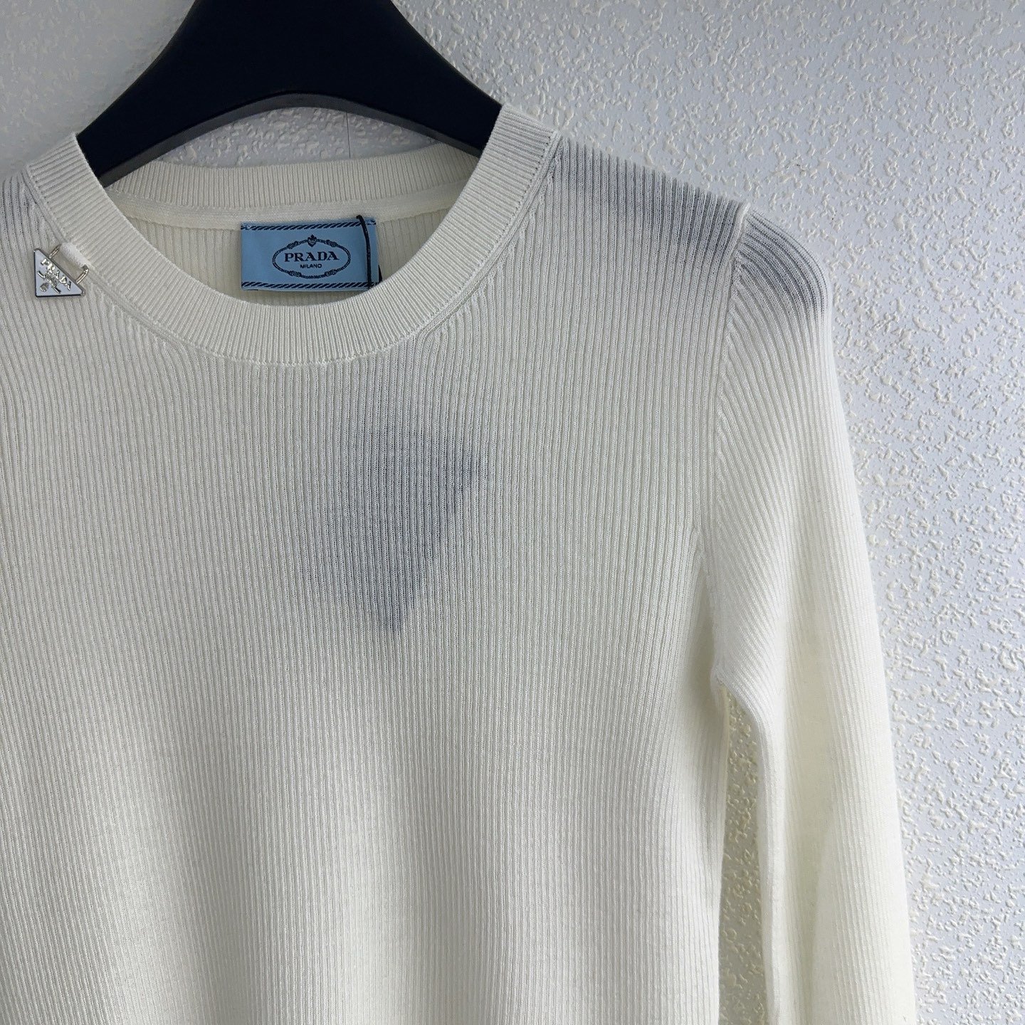 PRADA Triangle Logo Round-neck Knit Sweater D122203 - Image 4