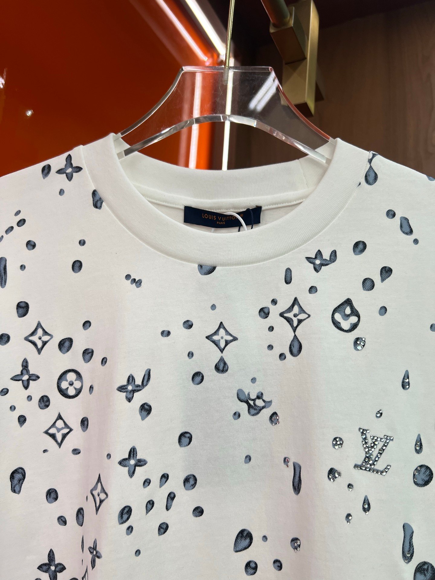 LV Waterdrop Pattern Short-Sleeved T-shirt 122304 - Image 4