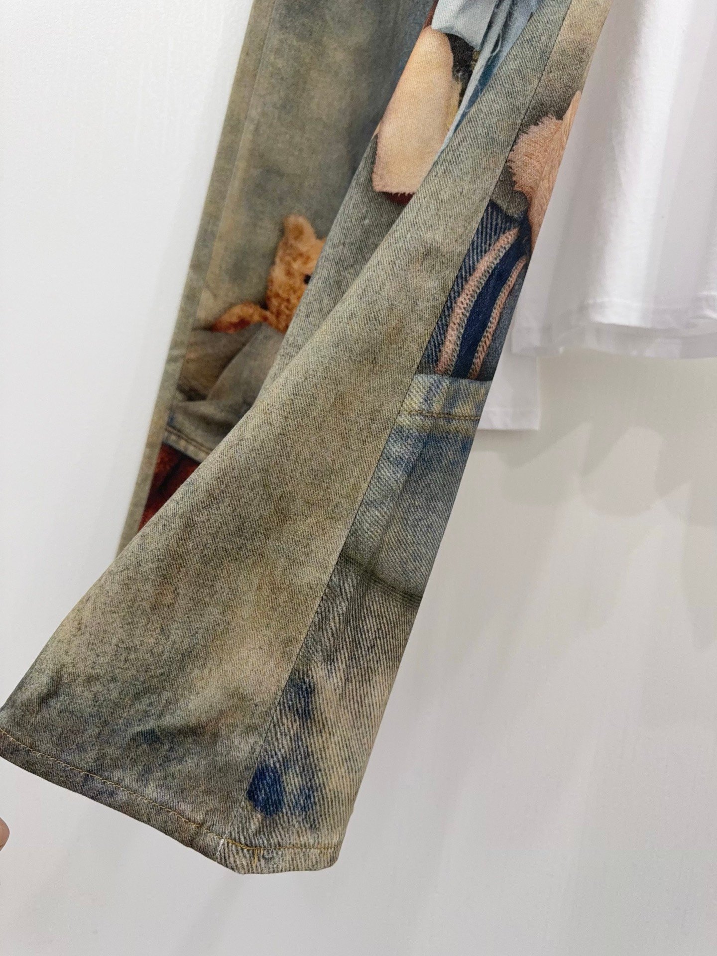 Acne Studios Teddy-Print Trousers in Blue D122403 - Image 6