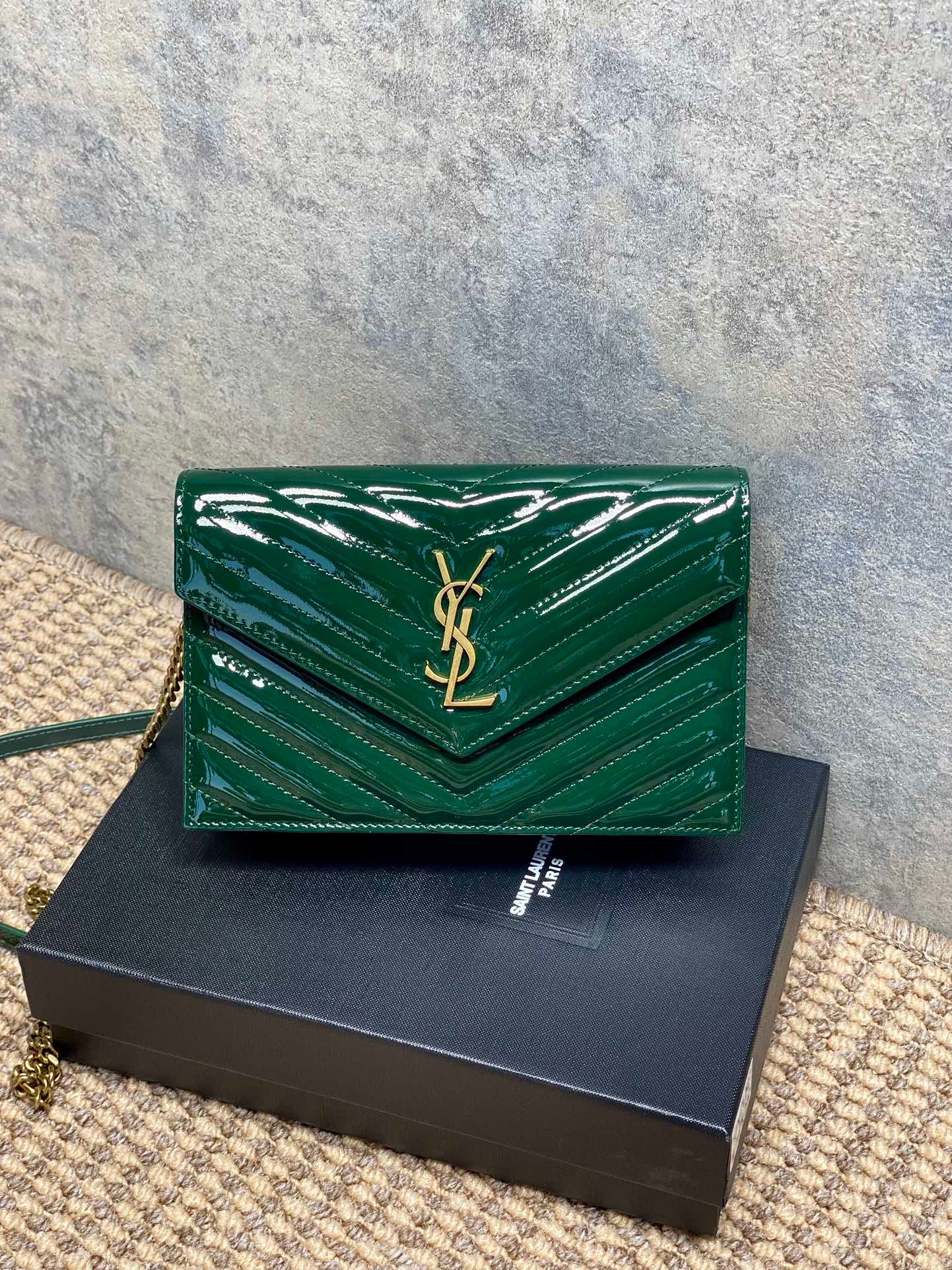 Saint Laurent Cassandre Flap Envelope Wristlet L122505 - Image 8