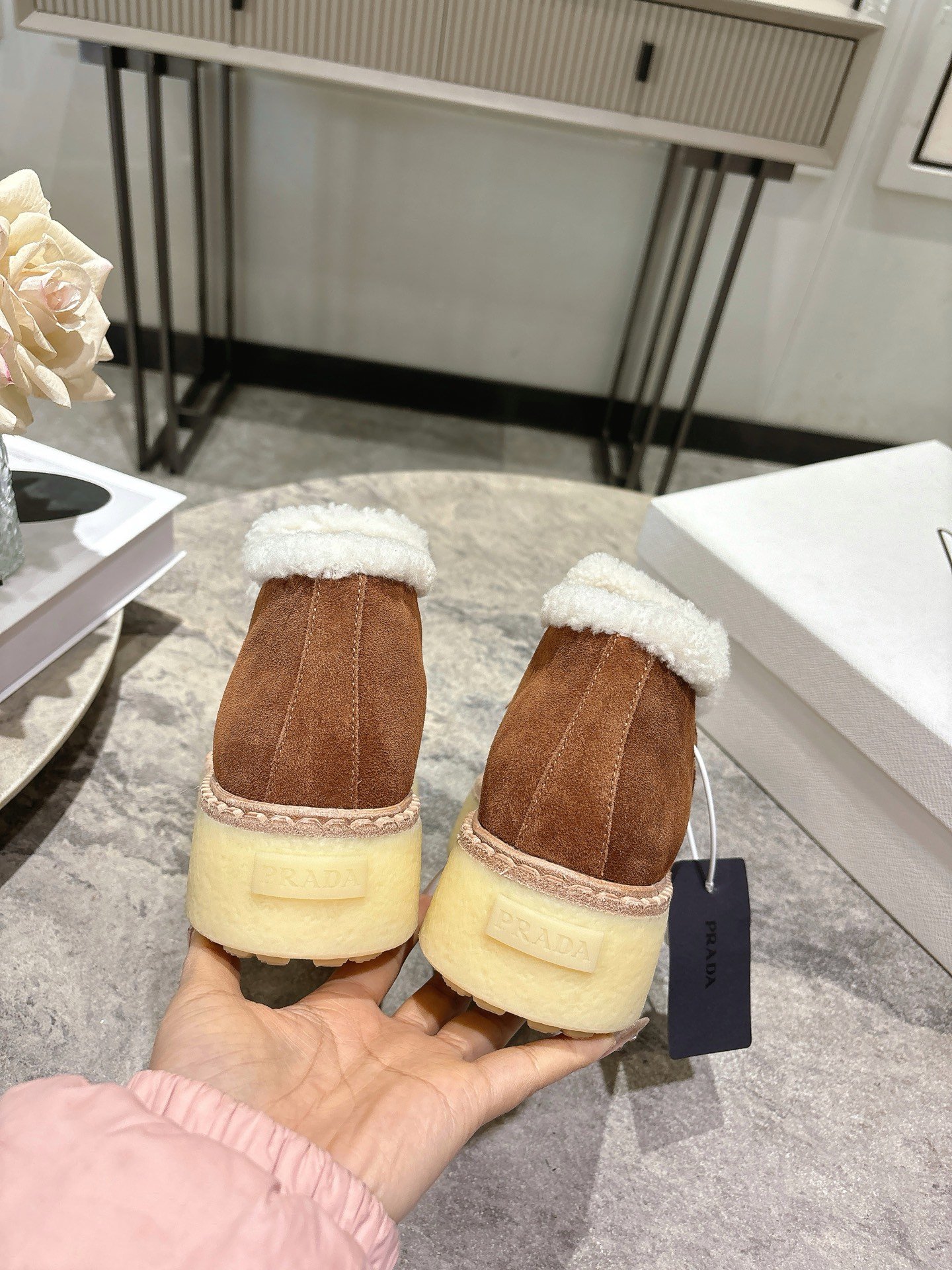 Prada suede and lambskin sports shoes L122602 - Image 5