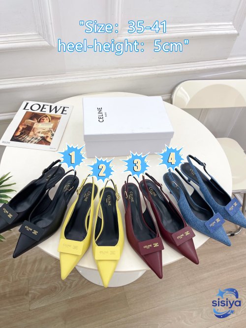 Celine Alma Triomphe Slingback in glossy calfskin L122908