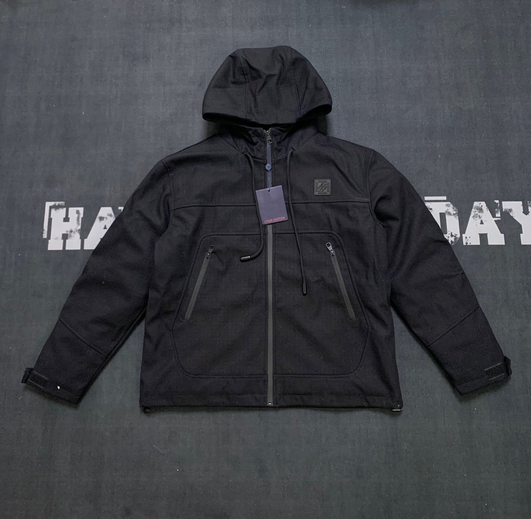 LV embossed logo old-style zipper cotton coat D123002 - Image 2