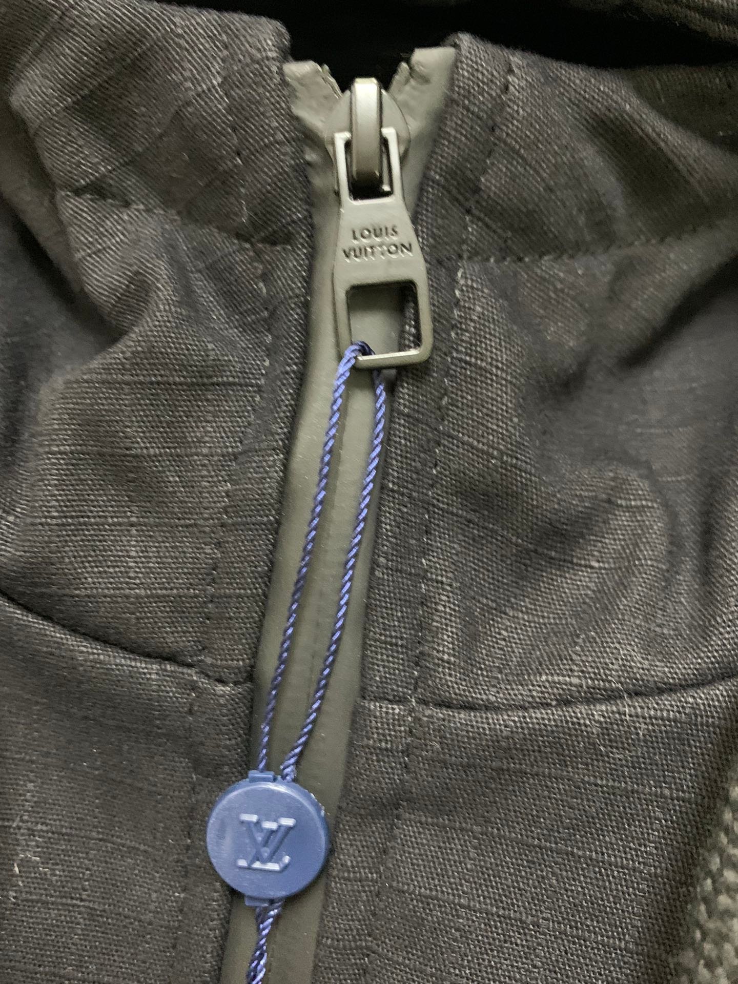 LV embossed logo old-style zipper cotton coat D123002 - Image 6