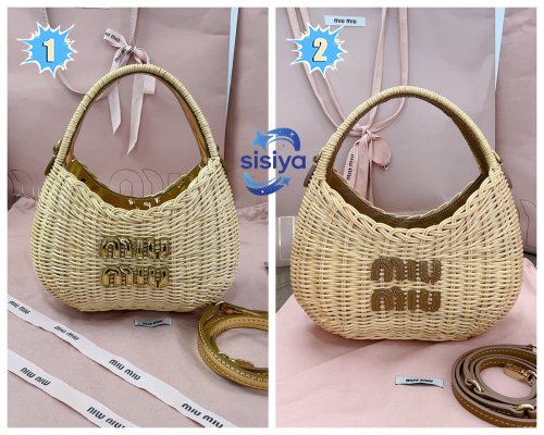 MIUMIU Summer Countryside Vacation Style Knitted Vegetable Basket Bag B6013007
