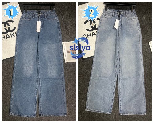 CK pocket patch denim wide-leg pants W6010506