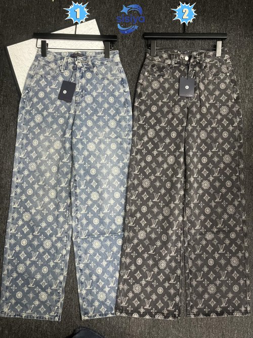 LV Three-Dimensional Printing Denim Wide-leg Pants W6011206