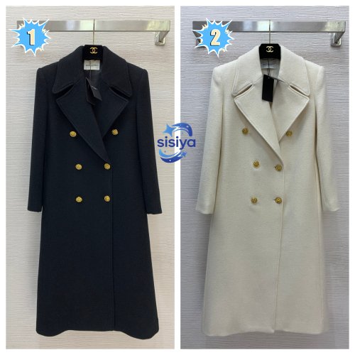 YSL double-row gold-button wide lapel slim-fit and flattering slimming coat W6011405