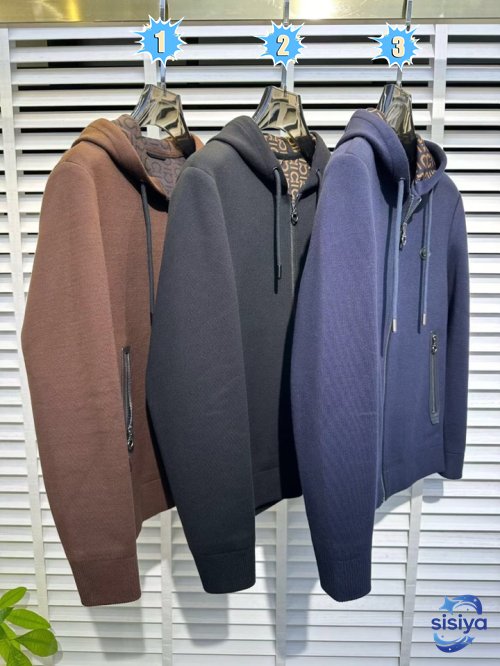 Ferragamo Knitted Wool Hooded Jacket Coat M6011906