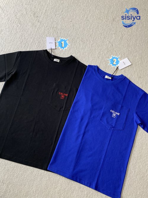 CELINE embroidered pocket short-sleeved shirt M6012006