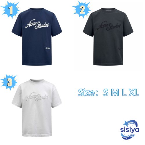 Acne Studios 3D embroidered logo short-sleeved shirt M6012105