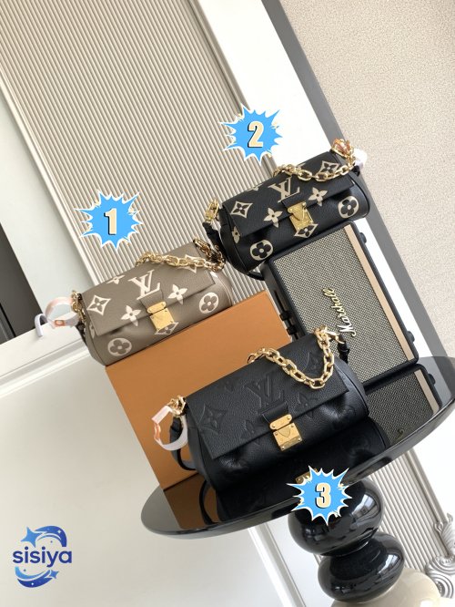 LV Leather Shoulder Bag with Embossed Pattern B6012107